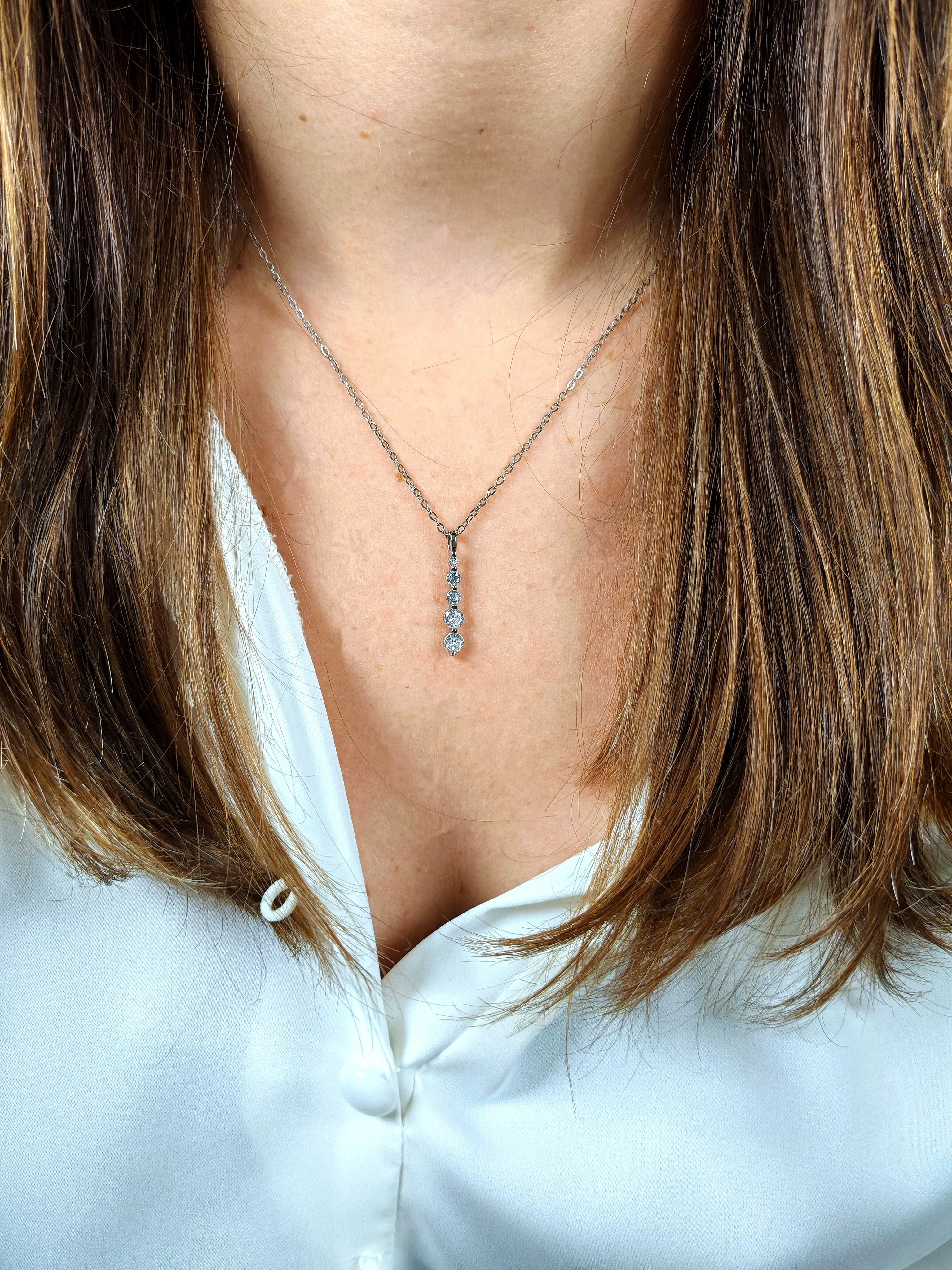 Collana  Filo di Zirconi Luminosi Dambras Gioielli