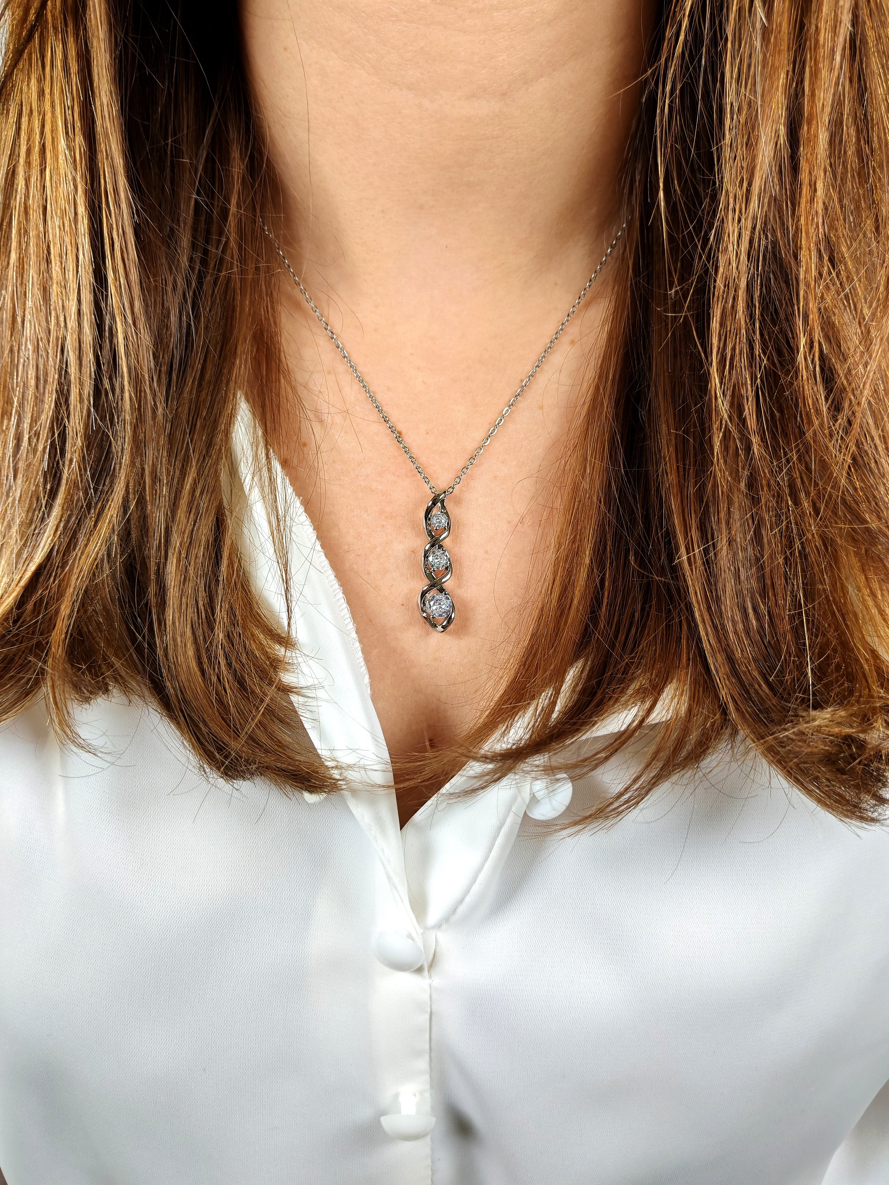Collana Luce di Stelle con Triplo Zircone Brillante