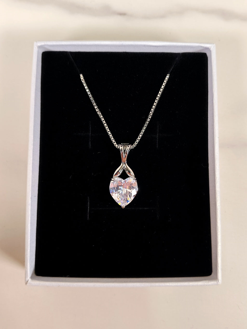 Collana Luce del Cuore con Pendente Zircone Brillante