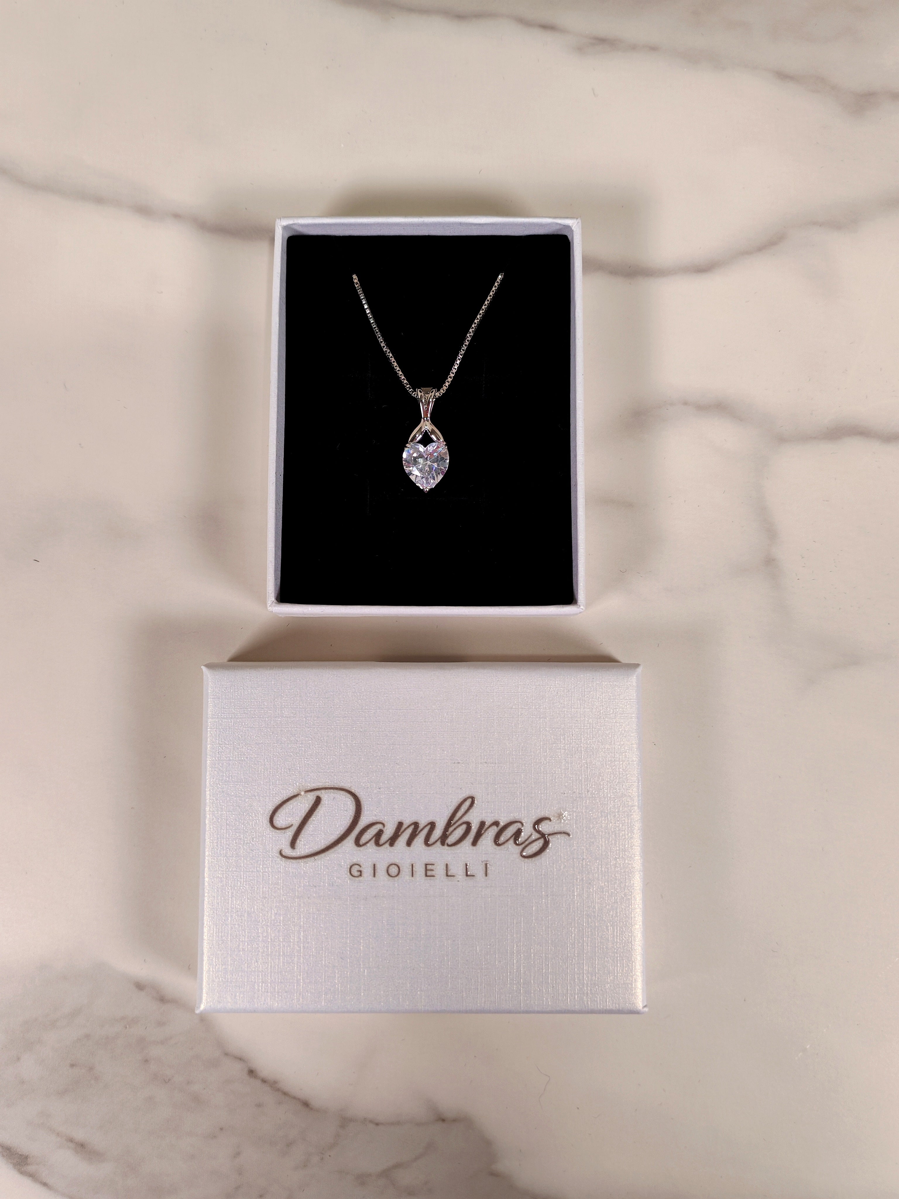 Collana Luce del Cuore con Pendente Zircone Brillante