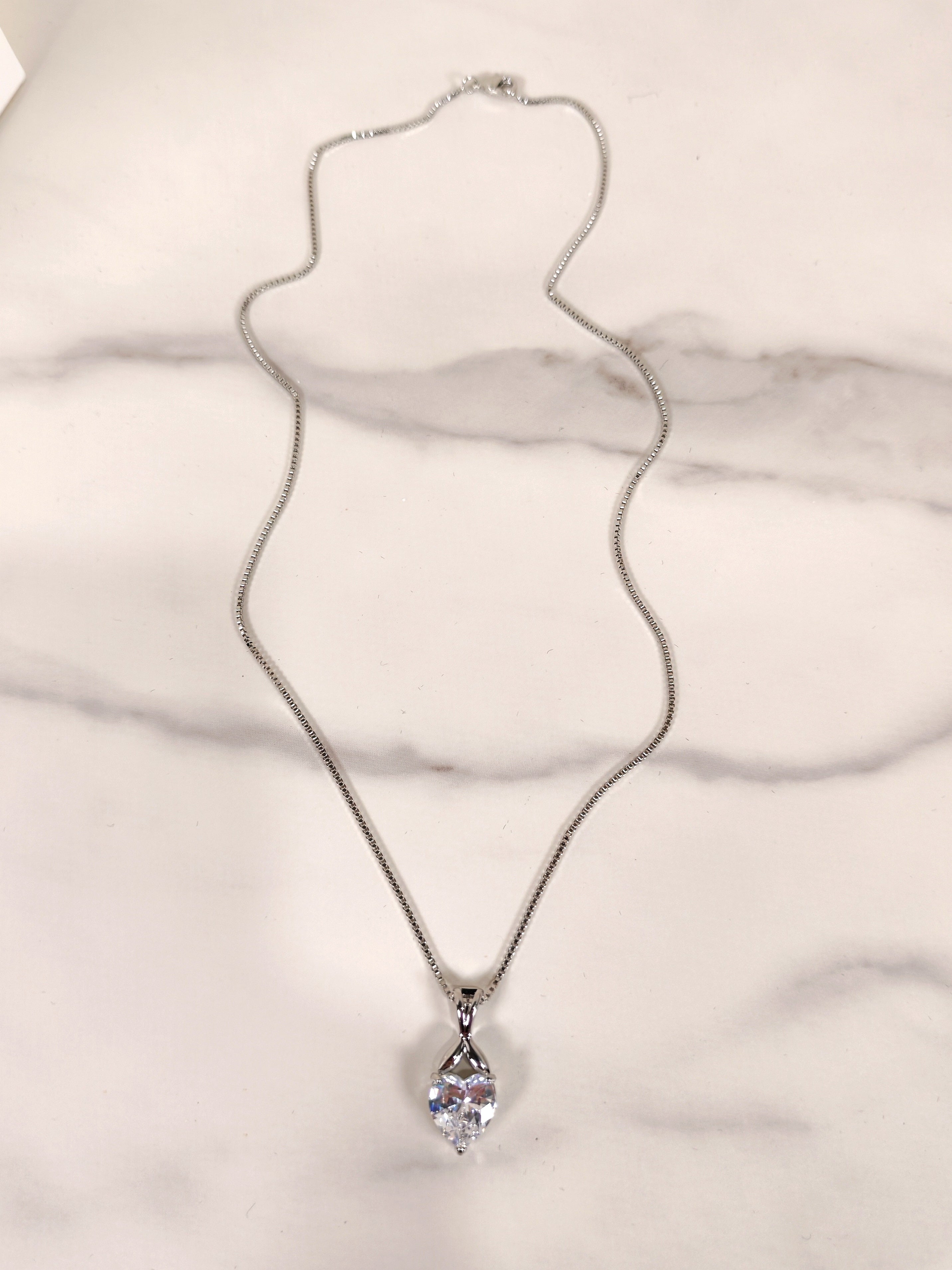 Collana Luce del Cuore con Pendente Zircone Brillante