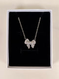 Collana Silver con Ciondolo Fiocco di Luce e Pavé di Zirconi