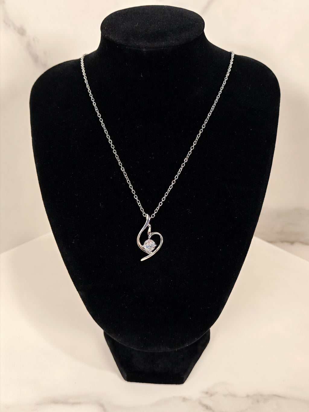 Collana Punto Luce con Pendente a Spirale e Zircone