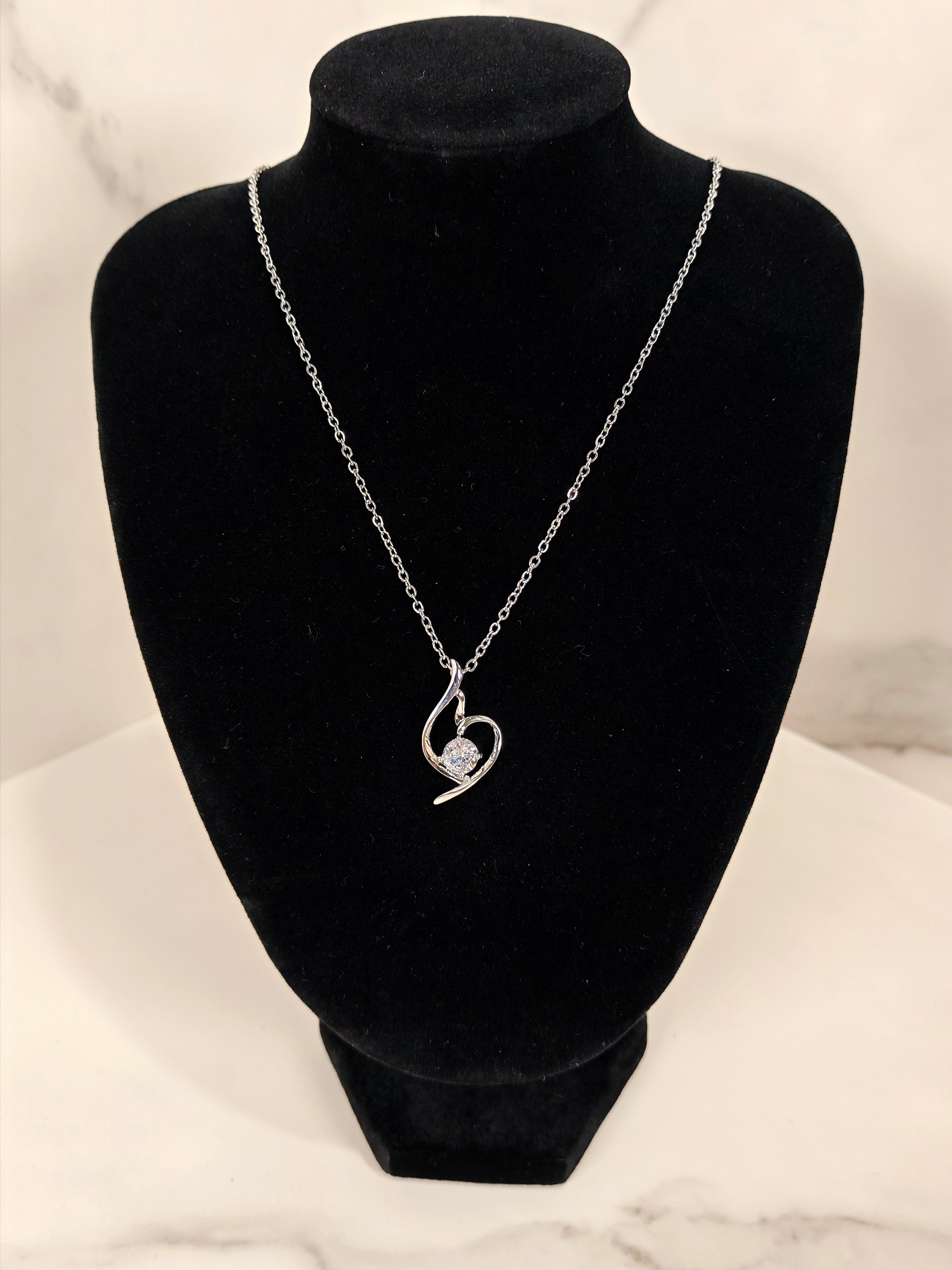 Collana Punto Luce con Pendente a Spirale e Zircone