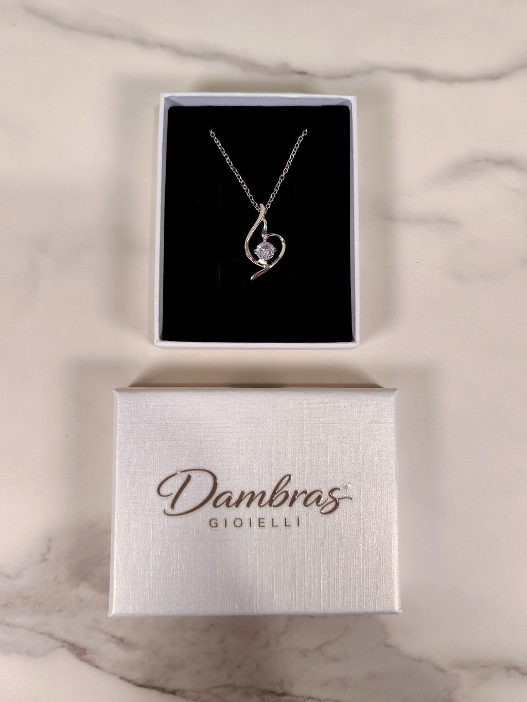 Collana Punto Luce con Pendente a Spirale e Zircone
