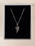 Collana Serpente in Acciaio con Zirconi Luminosi – Accessorio Elegante