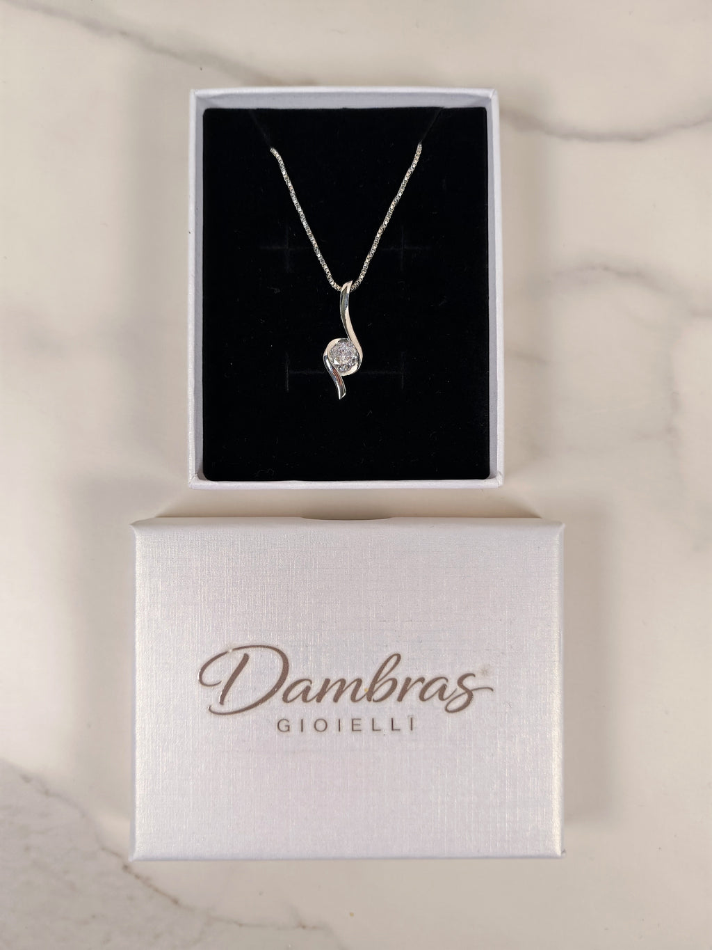Collana Sinuosità Luminosa con Pendente Punto Luce