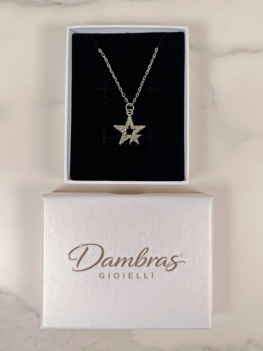 Collana Intreccio di Stelle con Zirconi Luminosi