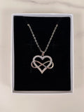 Collana Abbraccio Luminoso  Infinito con Cuore e Zirconi