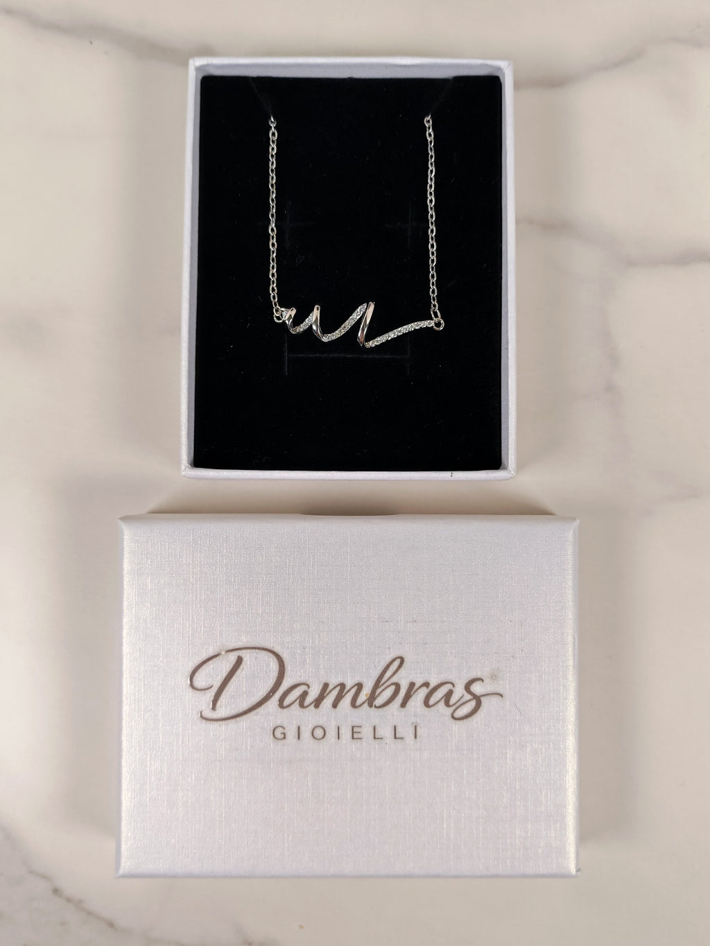 Collana Onda di Luce con Zirconi Brillanti