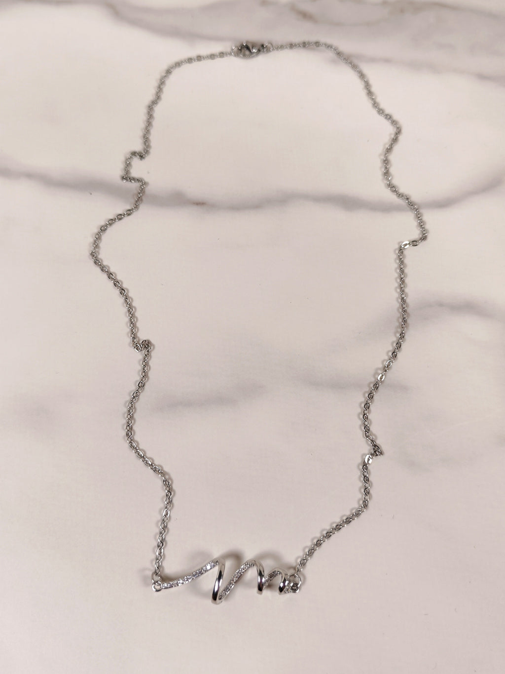 Collana Onda di Luce con Zirconi Brillanti