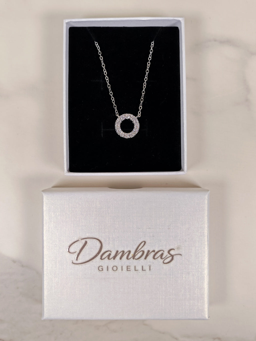 Collana Cerchio Luminoso con Zirconi - Collezione Dambras