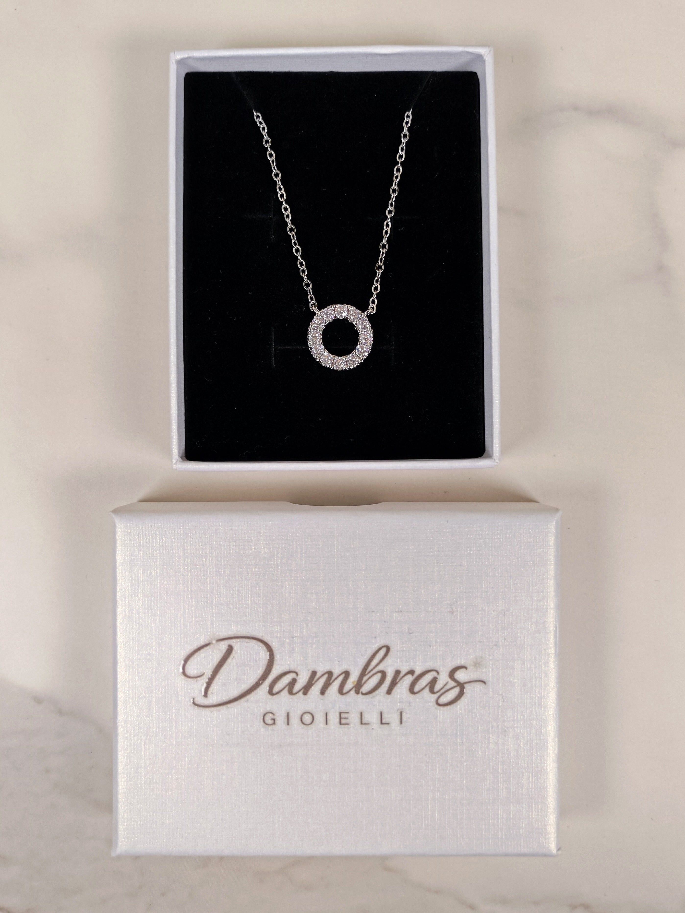Collana Cerchio Luminoso con Zirconi - Collezione Dambras