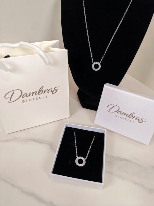 Collana Cerchio Luminoso con Zirconi - Collezione Dambras