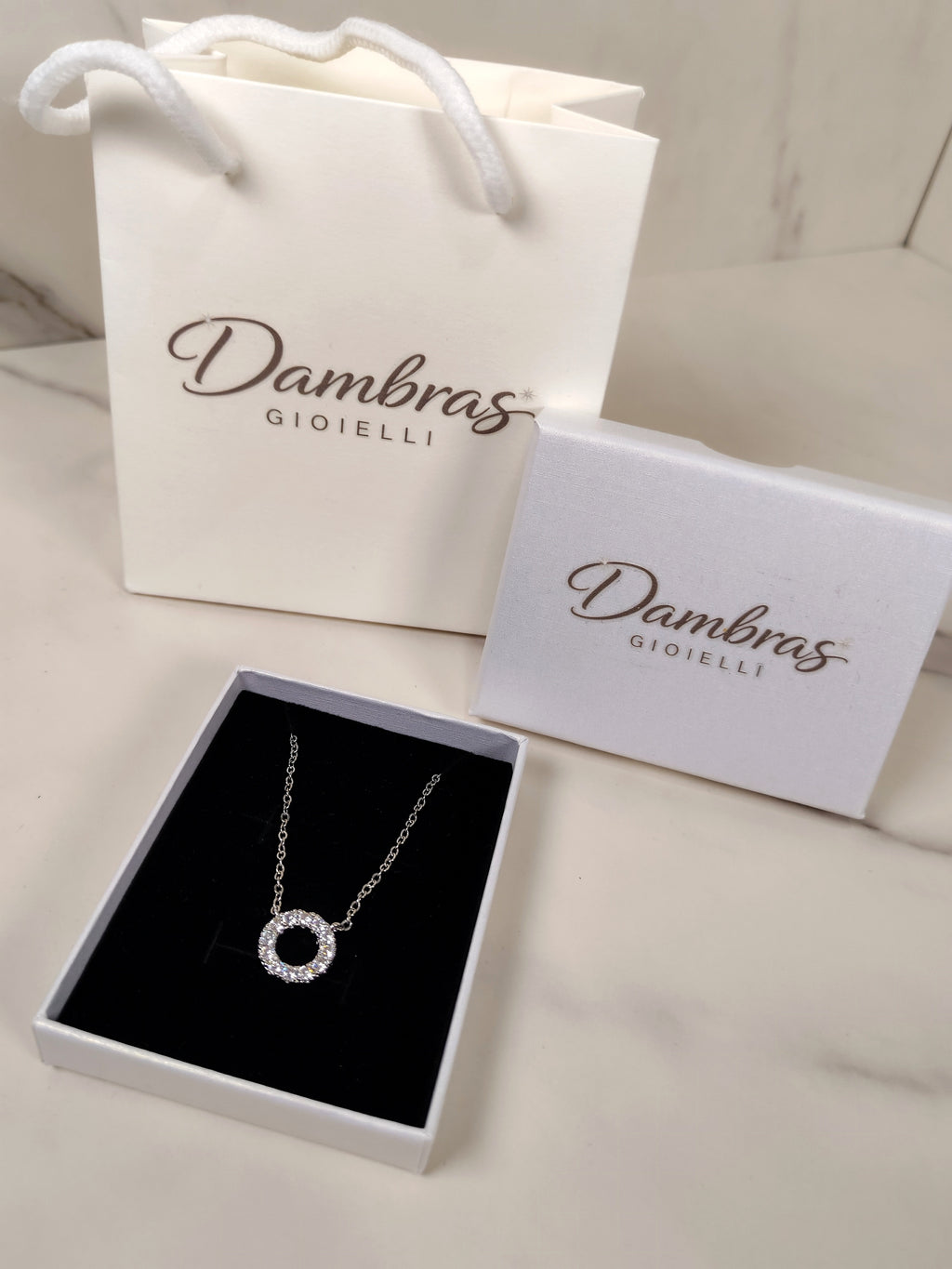 Collana Cerchio Luminoso con Zirconi - Collezione Dambras