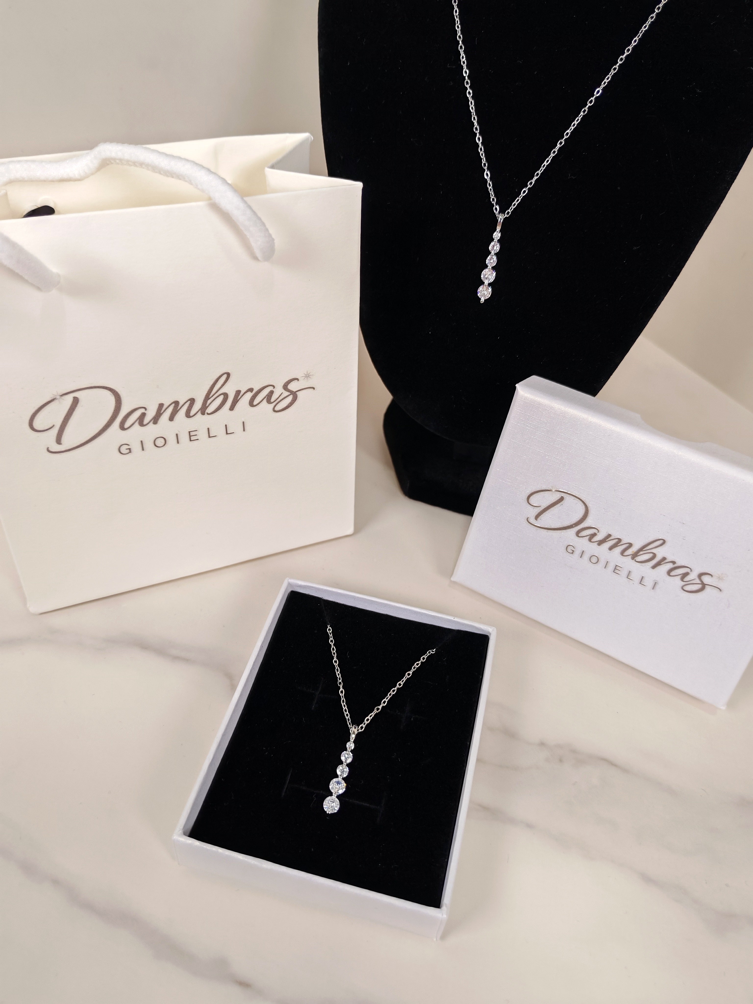 Collana  Filo di Zirconi Luminosi Dambras Gioielli